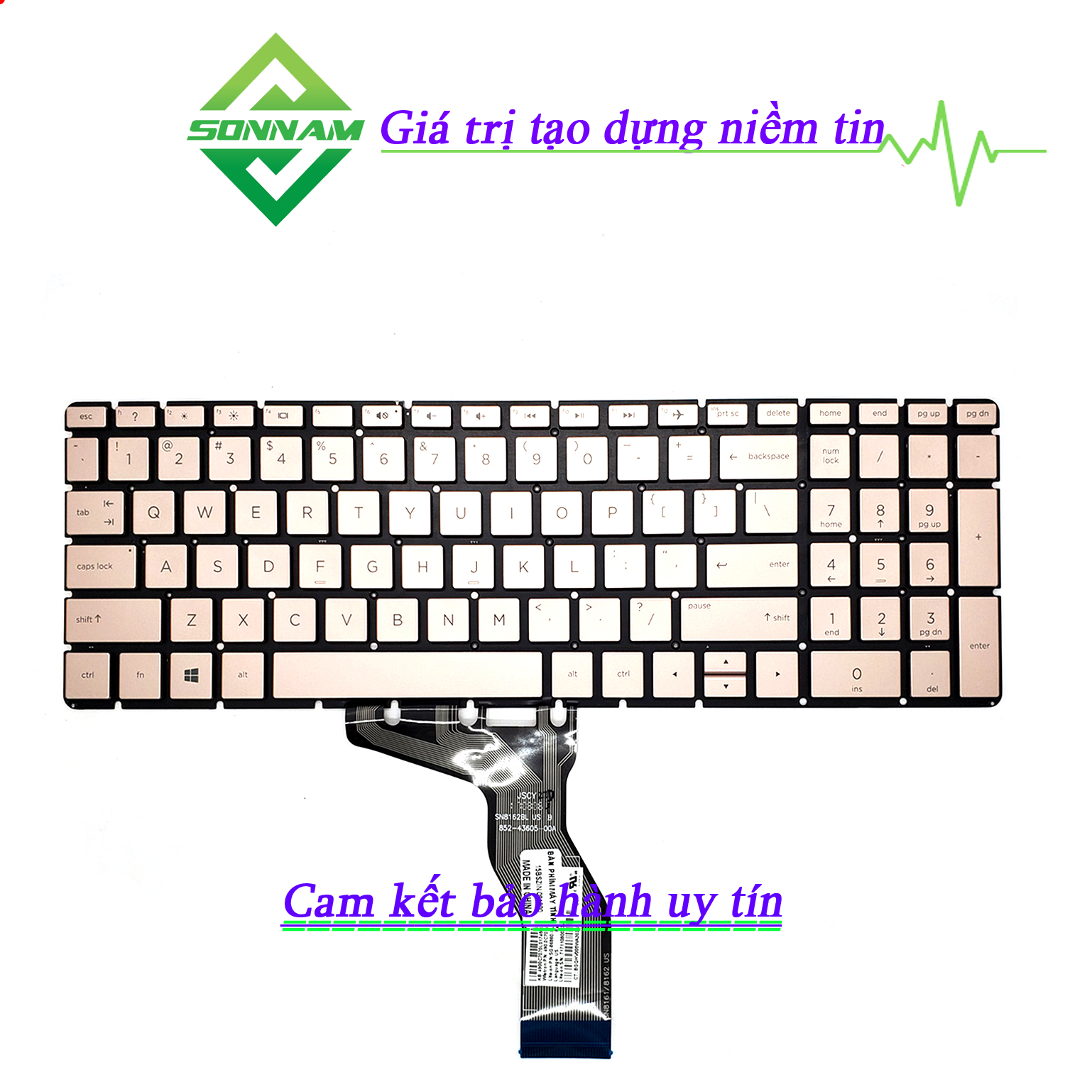 Bàn Phím Laptop HP 15-BS, 15-AW, 15T-BS, 15-BW, 17G-BR, 17Q-BU Màu đồng