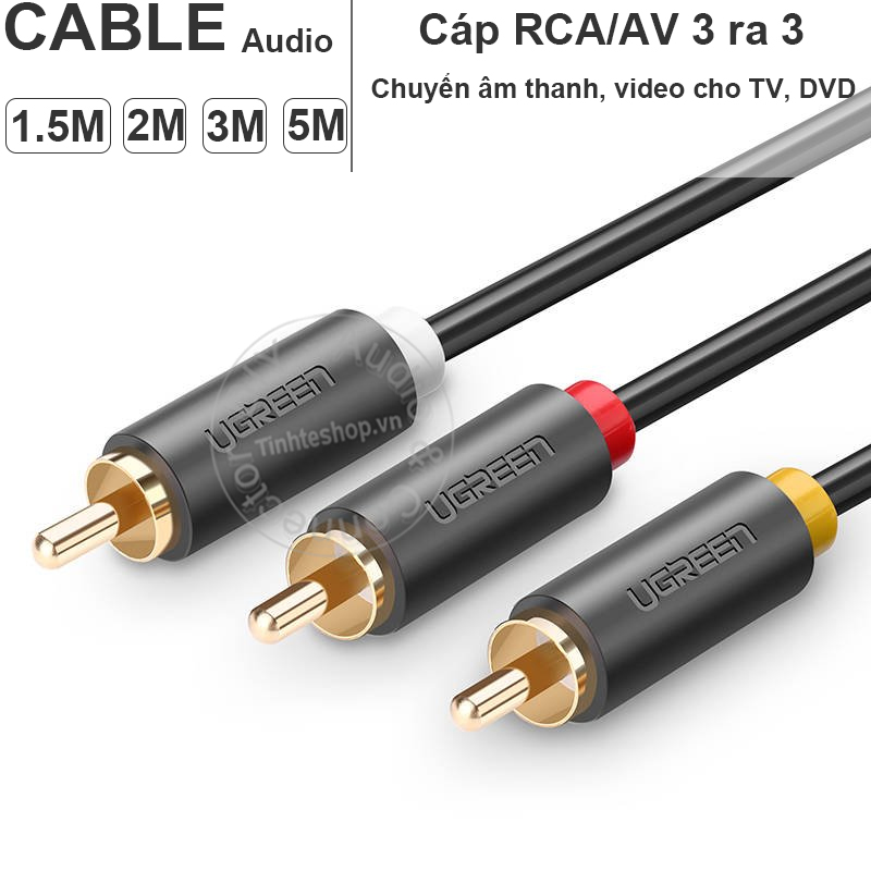 Cáp av 3 đầu 1.5m đến 5m ugreen av105 - dây rca 3 ra 3