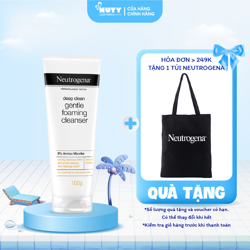 Sữa Rửa Mặt Neutrogena Làm Sạch Sâu & Kiểm Soát Nhờn – Deep Clean Foaming Cleanser