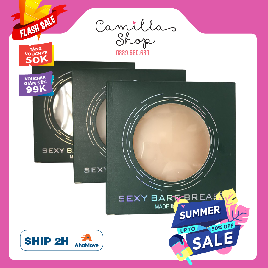 Miếng dán ngực silicon sexy Bare Breast Korea siêu bám dính tái sử dụng nhiều lần