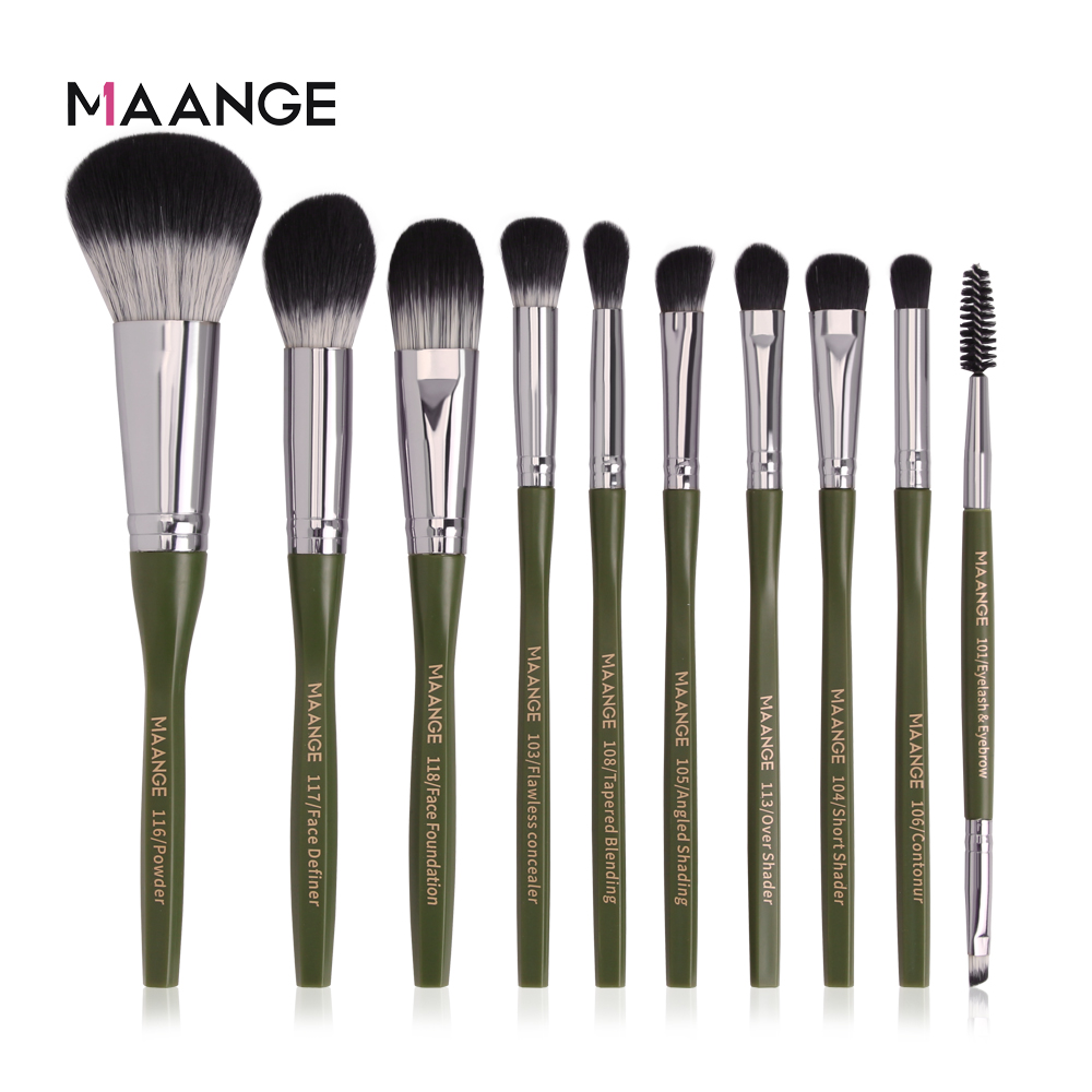 MAANGE 1 Hộp 10 Cọ Trang Điểm Hình Lục Giác Cho Phấn Mắt 5867