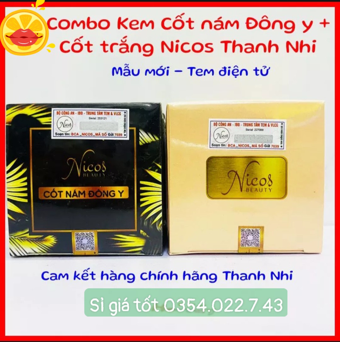 [Chính hãng] Combo 2 Hộp Kem Face Cốt nám Đông Y Nicos Thanh Nhi 10gr + Kem Cốt trắng nâng cơ Nicos Beauty 10gr