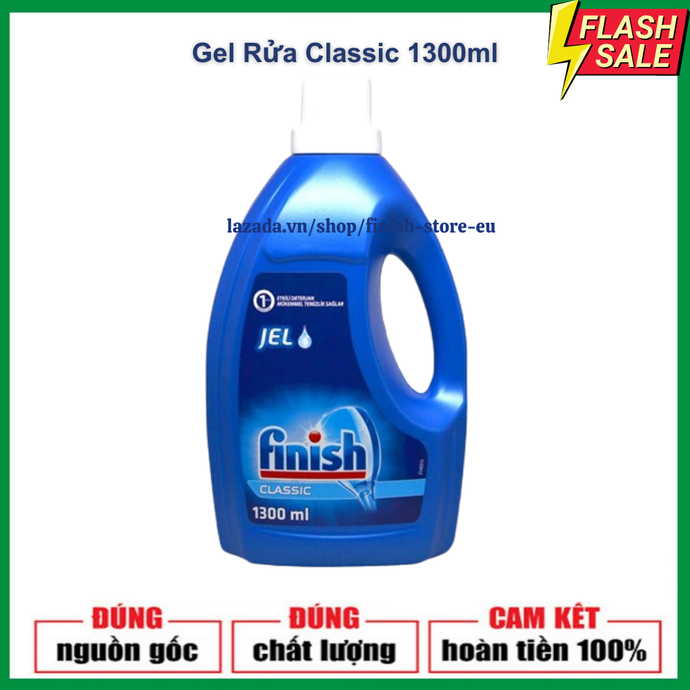 Nước rửa bát Finish 1300ml loại thông dungj tiết kiệm dùng cho máy rửa bát máy rửa chén