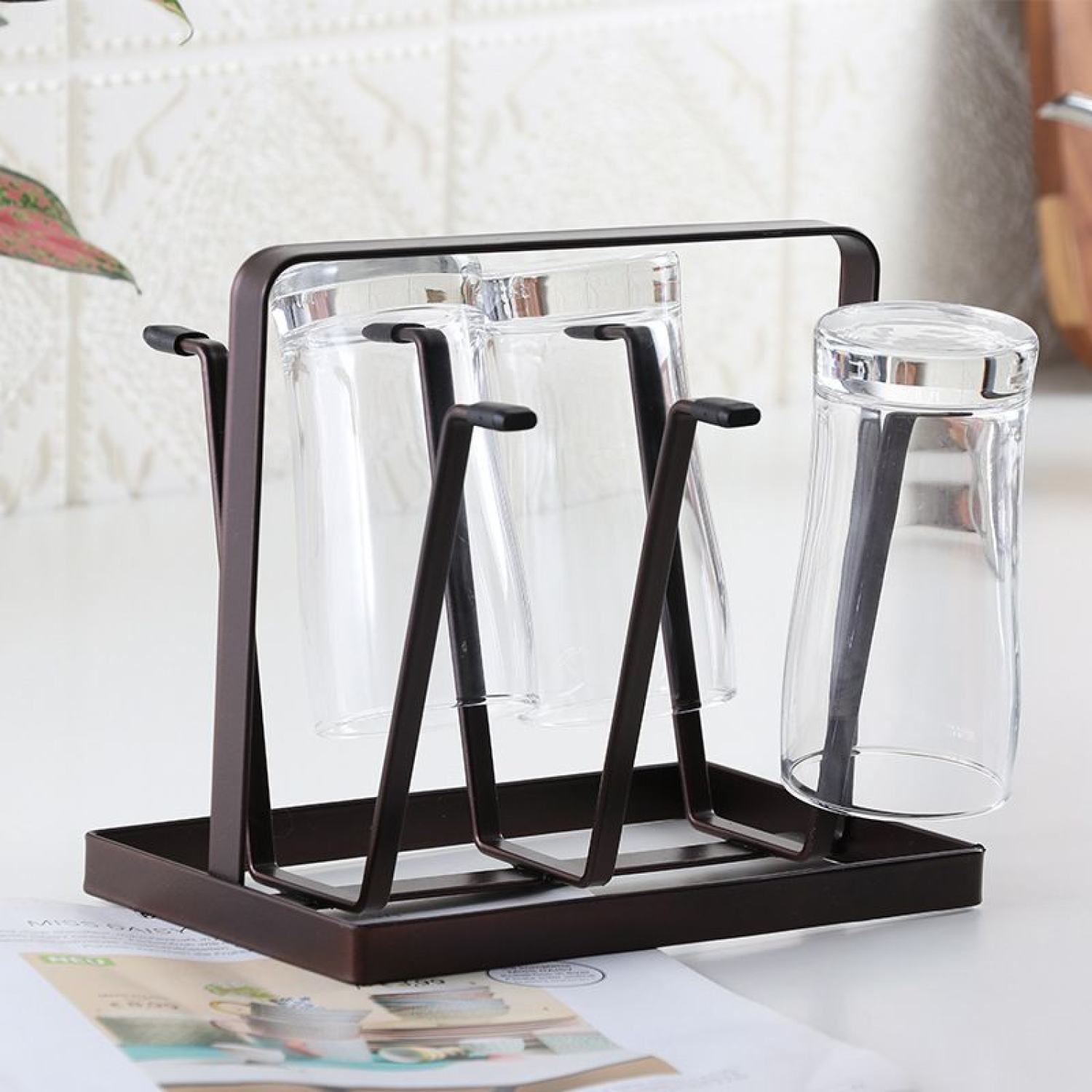 Khay sắt úp 6 ly - Kích thước 20*16.5*13cm
