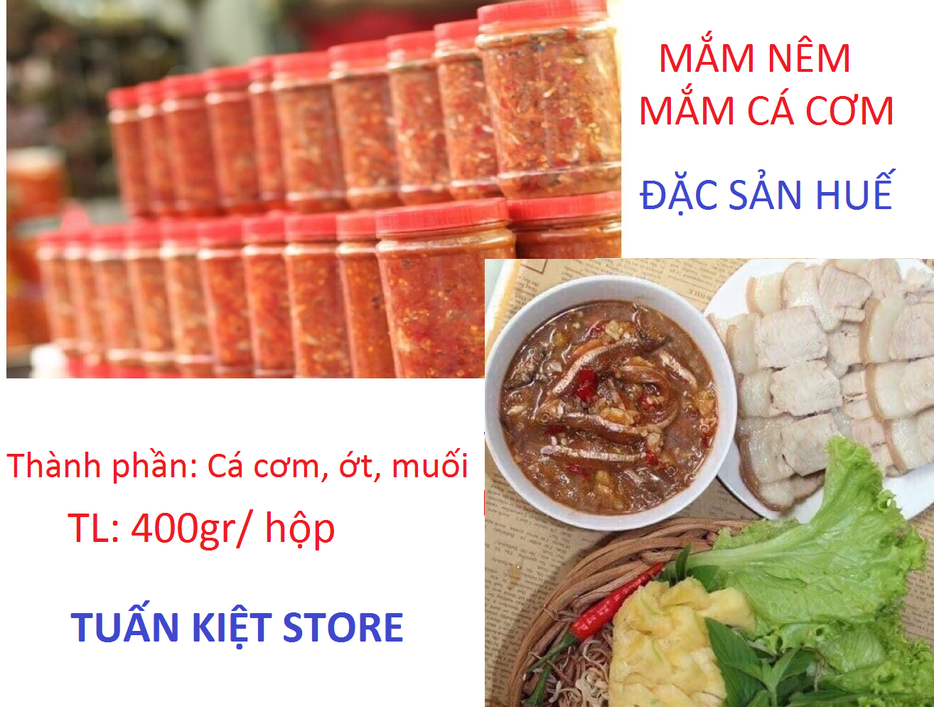 [HCM]Mắm nêm Huế - Mắm cá cơm nguyên con đậm đà nguyên chất - hộp 400gr - Mua 09 tặng 1 hộp