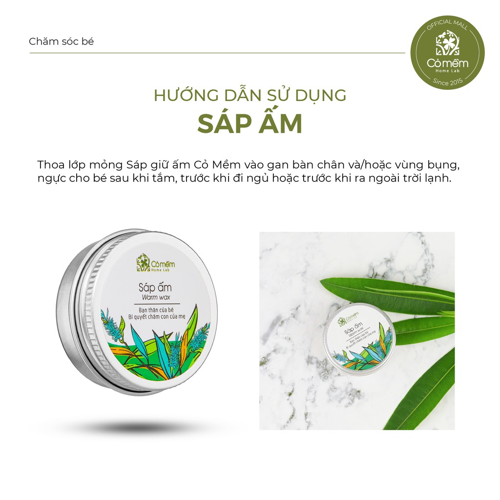 Sáp ấm cho bé chống cảm giảm ho cỏ mềm 10g