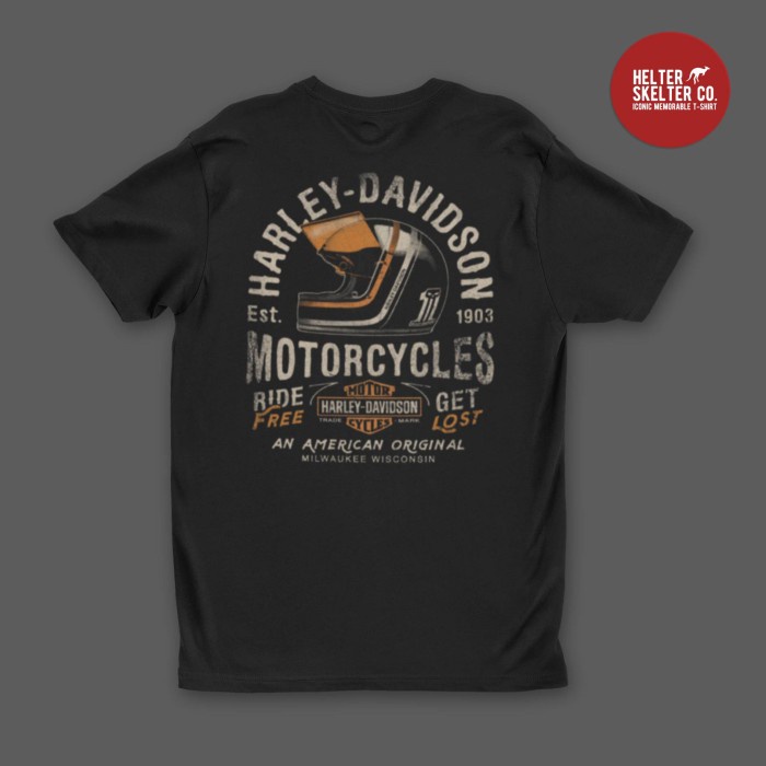 Áo thun đen in hình xe mô tô harley davidson milwaukee cổ điển cá tính