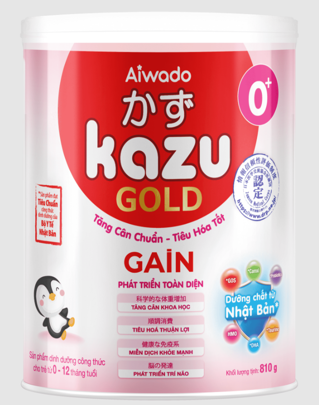 Sữa bột Aiwado KAZU GAIN GOLD 810g - Tinh tuý dưỡng chất Nhật Bản