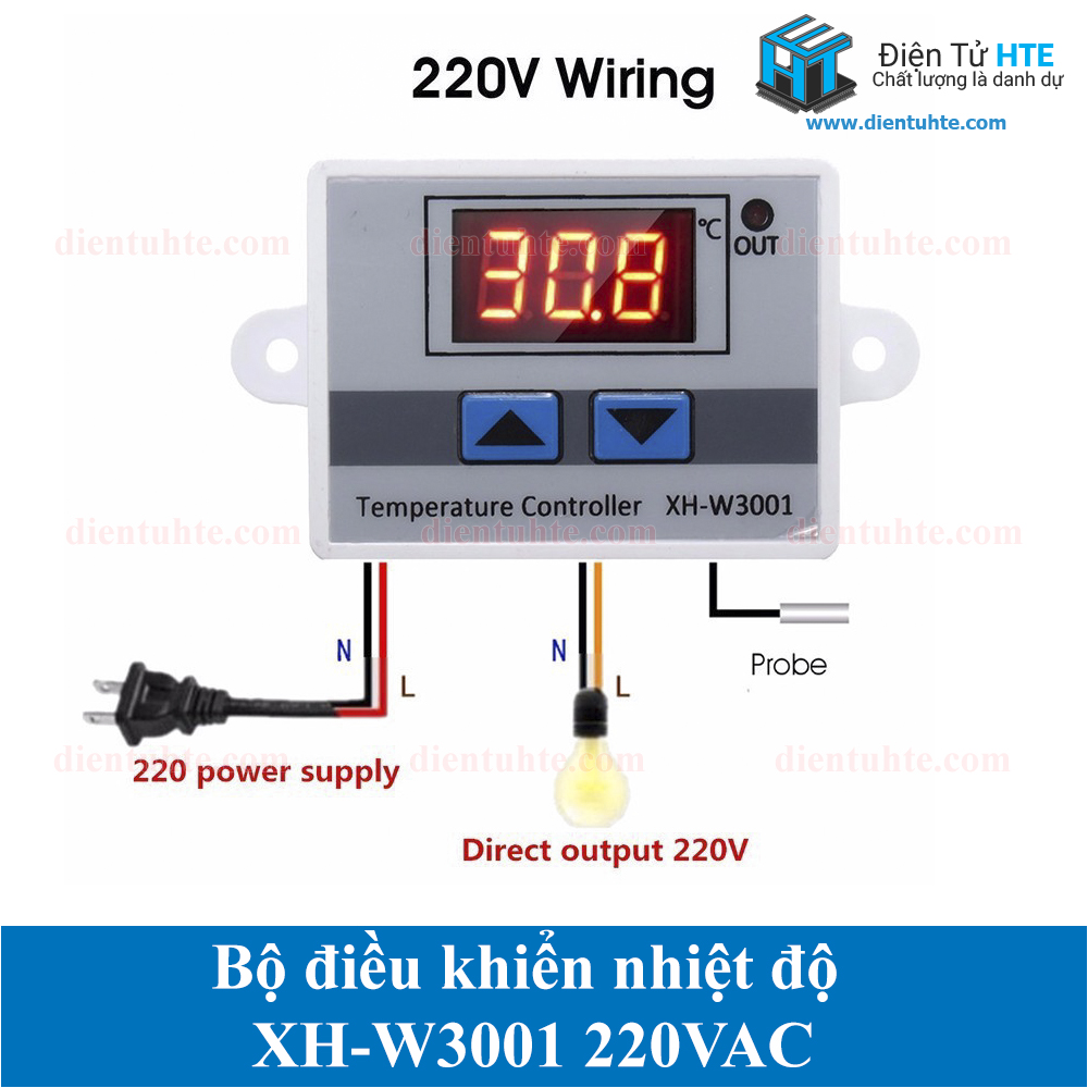 Bộ điều khiển nhiệt độ tự động  XH-W3001 10A/220V