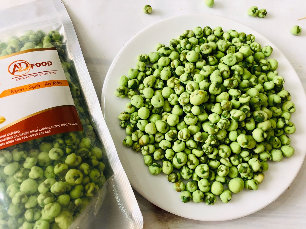 1kg đậu hà lan sấy vị wasabi