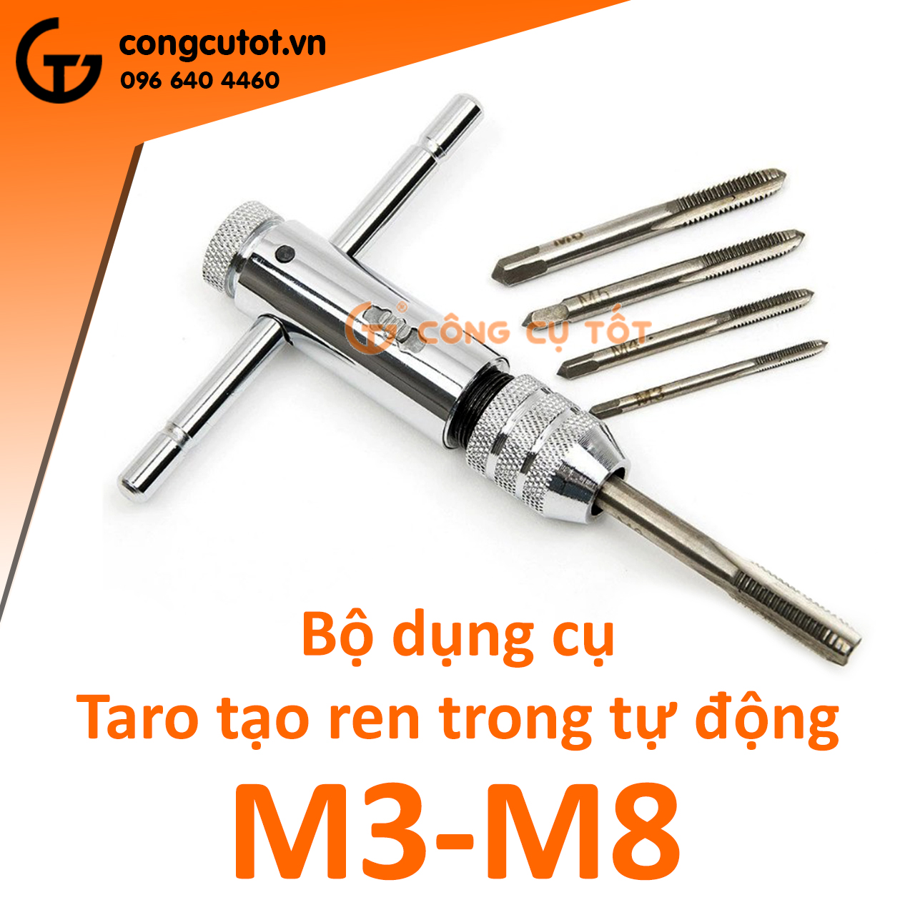 Tay quay taro tự động M3-M8 dài 100mm