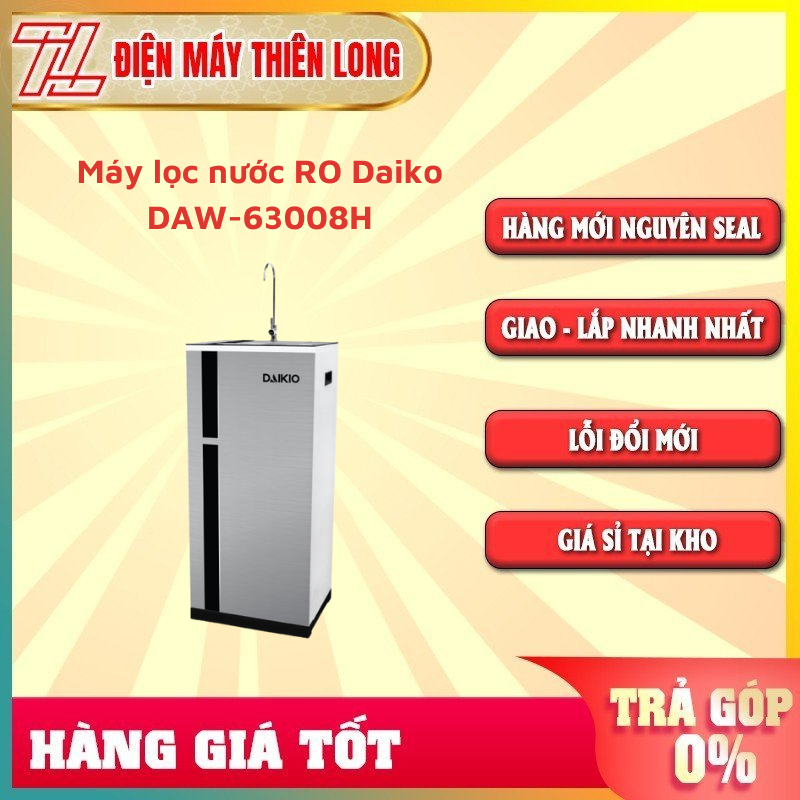 Máy lọc nước ro siêu lõi lọc - mặt kính 3d daiko daw-63008h