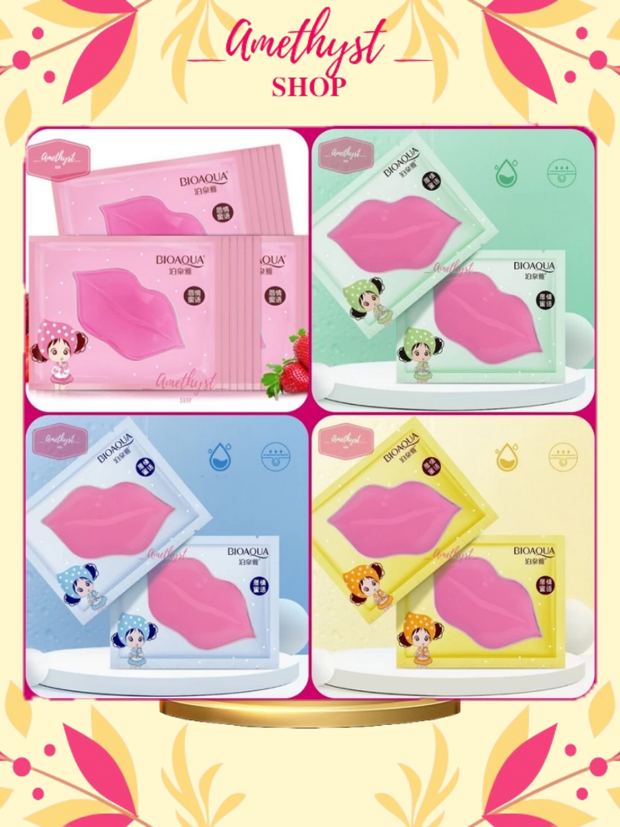 Combo 20 miếng mặt nạ môi bioaqua moisturizing lip mask dưỡng ẩm và làm mềm môi