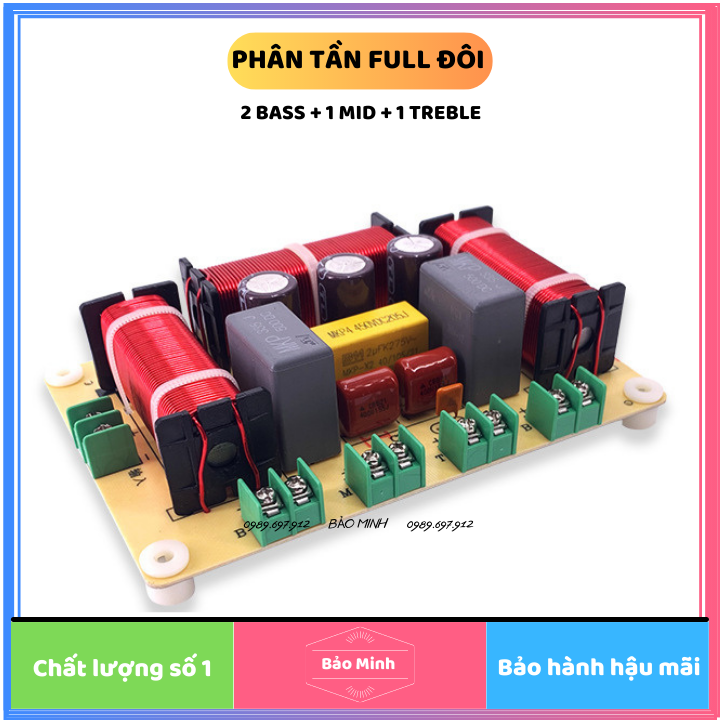 Phân tần loa full đôi rceda-406 400w | mạch phân tần 4 loa 2 bass 1 mid 1 treble nhập khẩu cao cấp