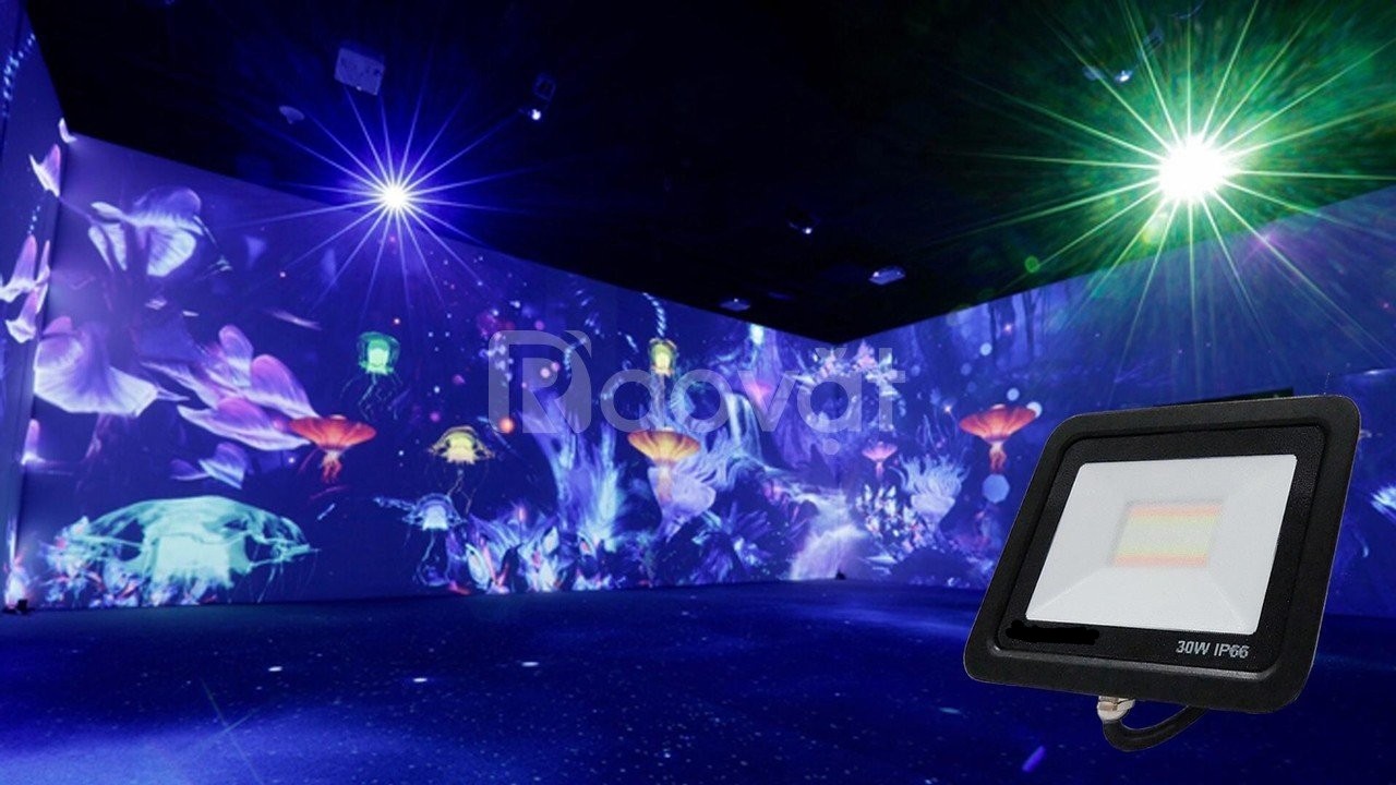 Đèn pha led RGB đổi màu có điều khiển 20w 30w 50w 100w,đèn rọi,đèn trang trí ip66 chống nước