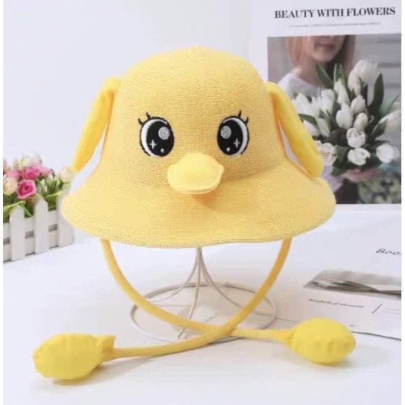 Mũ nỉ nhung hạo tiết vịt có dây bóp tiếng kêu vui nhộn cho bé