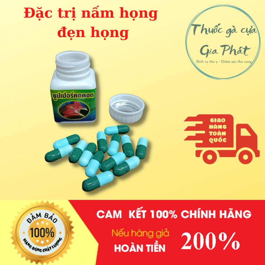 Thuốc dành cho gà đá đặc trị , nấm họng , đẹn họng - 1 lọ / 20 viên