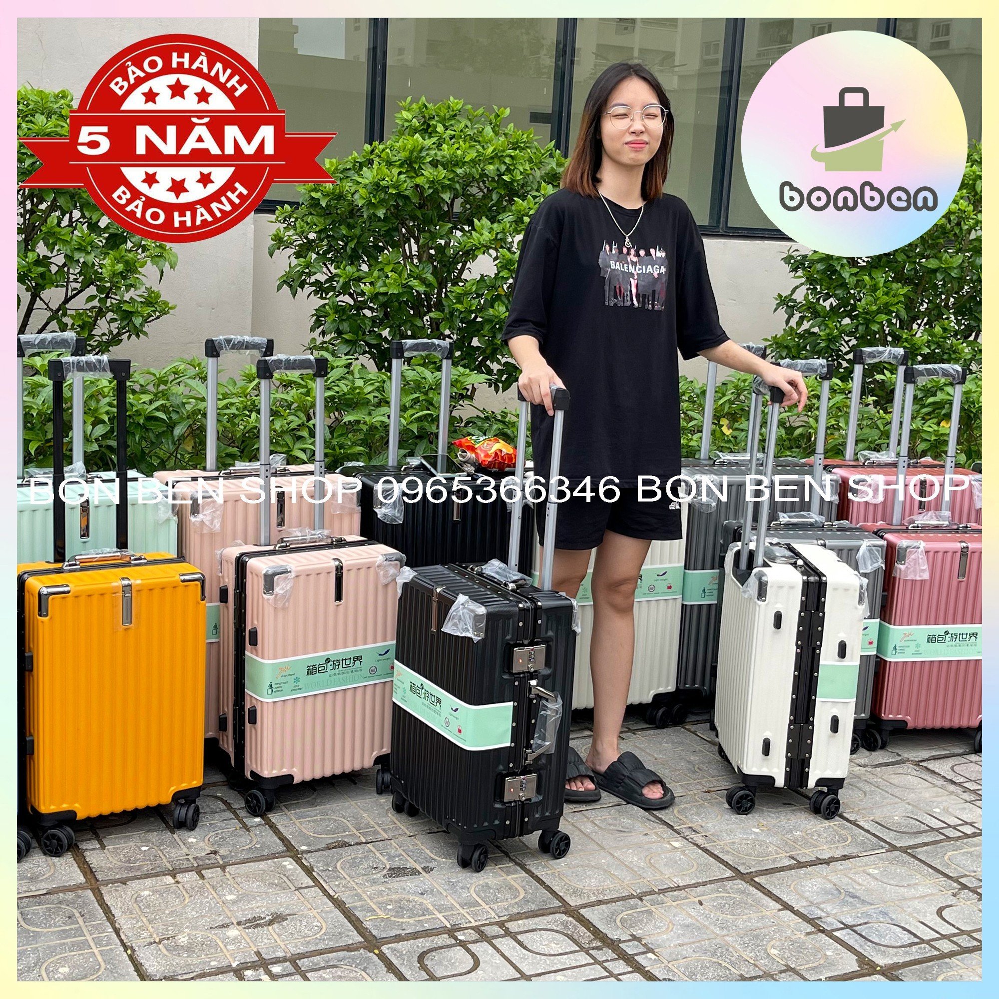 Vali Khung nhôm khoá sập size 20-24 inch chống va đập chống rạch khoá