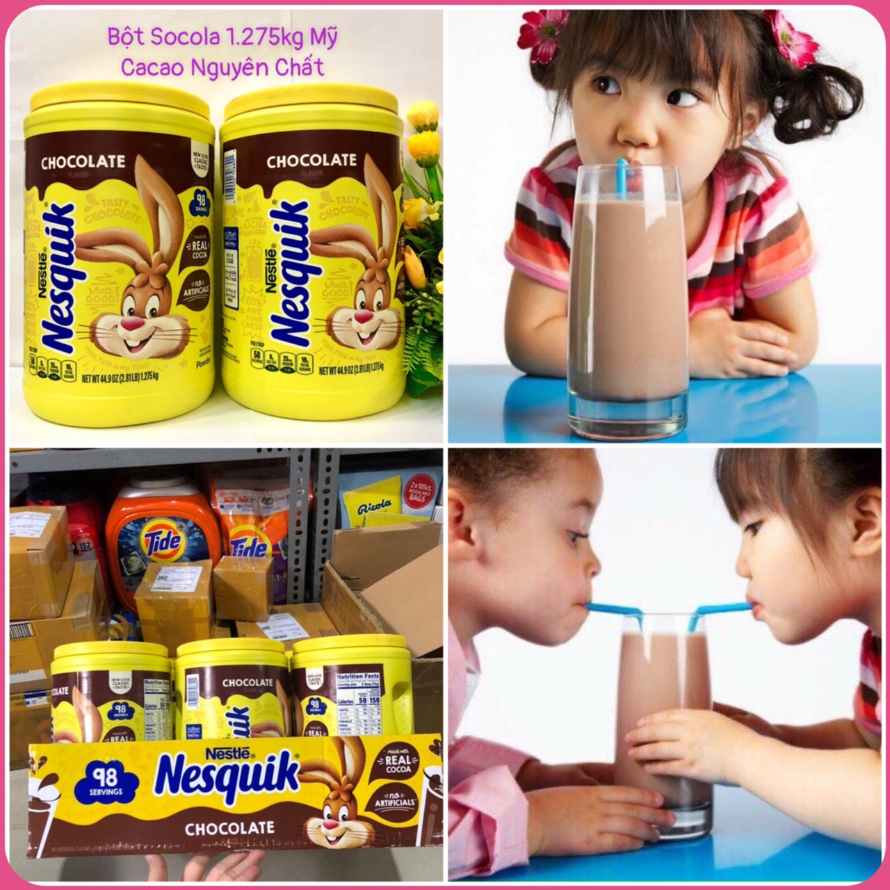 Quận 3 Bột Cacao Socola Nestle Nesquik Chocolate 1.275 kg Mỹ Date Mới 6