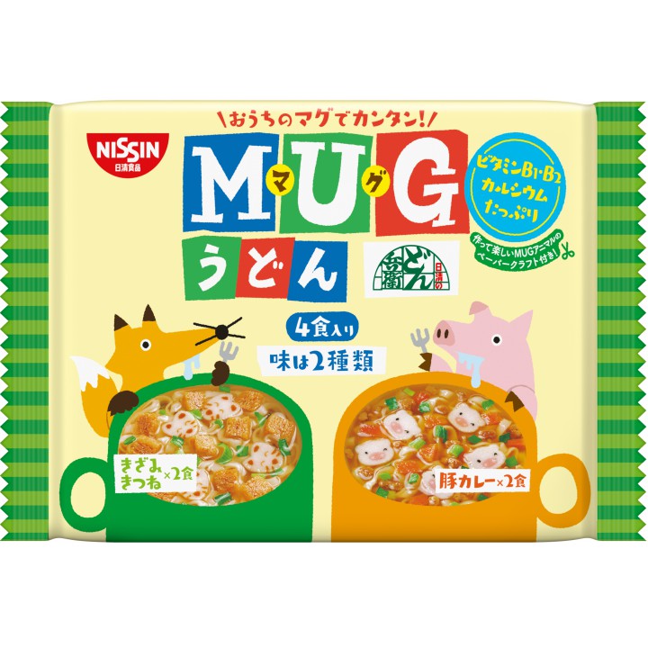 MÌ MUG NISSIN ĂN LIỀN CHO BÉ CỦA NHẬT CÓ CÁC HÌNH THÚ NGỘ NGHĨNH ( LOẠI MÀU TRẮNG - VỊ HẢI SẢN) - HÀNG NỘI ĐỊA NHẬT, 4 GÓI/ TÚI