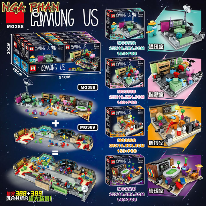 Các khu vực polus map game among us đồ chơi xếp hình lắp ráp mg moc diy