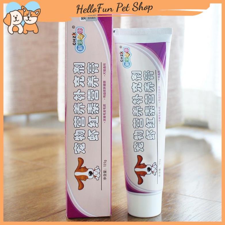 Gel dưỡng lông màu nâu đỏ, bổ sung canxi cho chó (Kem dinh dưỡng cho thú cưng)