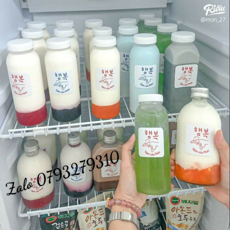100 chai nhựa tròn 330ml miệng rộng fi 38 cho chè dưỡng nhan