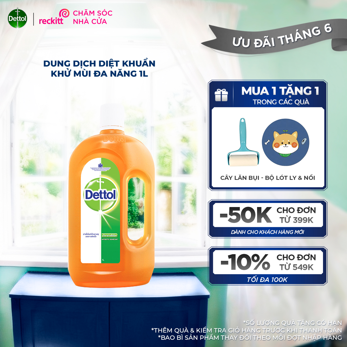 Dung Dịch Dettol Sát Khuẩn Khử Mùi Nhà Cửa Đa Năng 1L