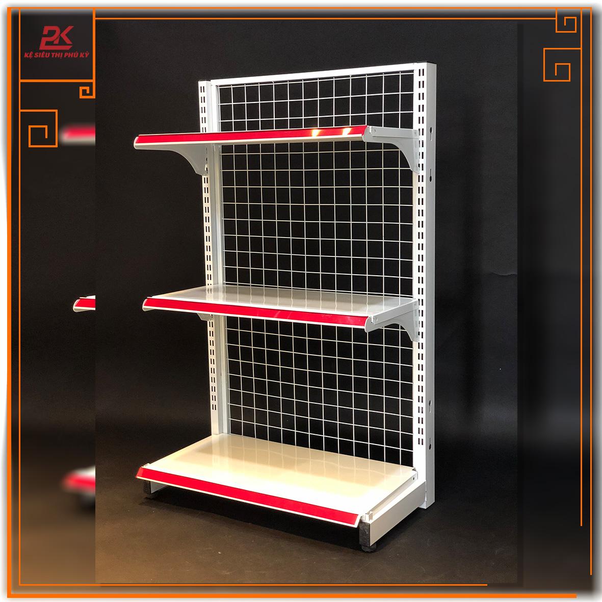 Kệ siêu thị áp tường - dài 70 x rộng 35 x cao 120 x 3 tầng