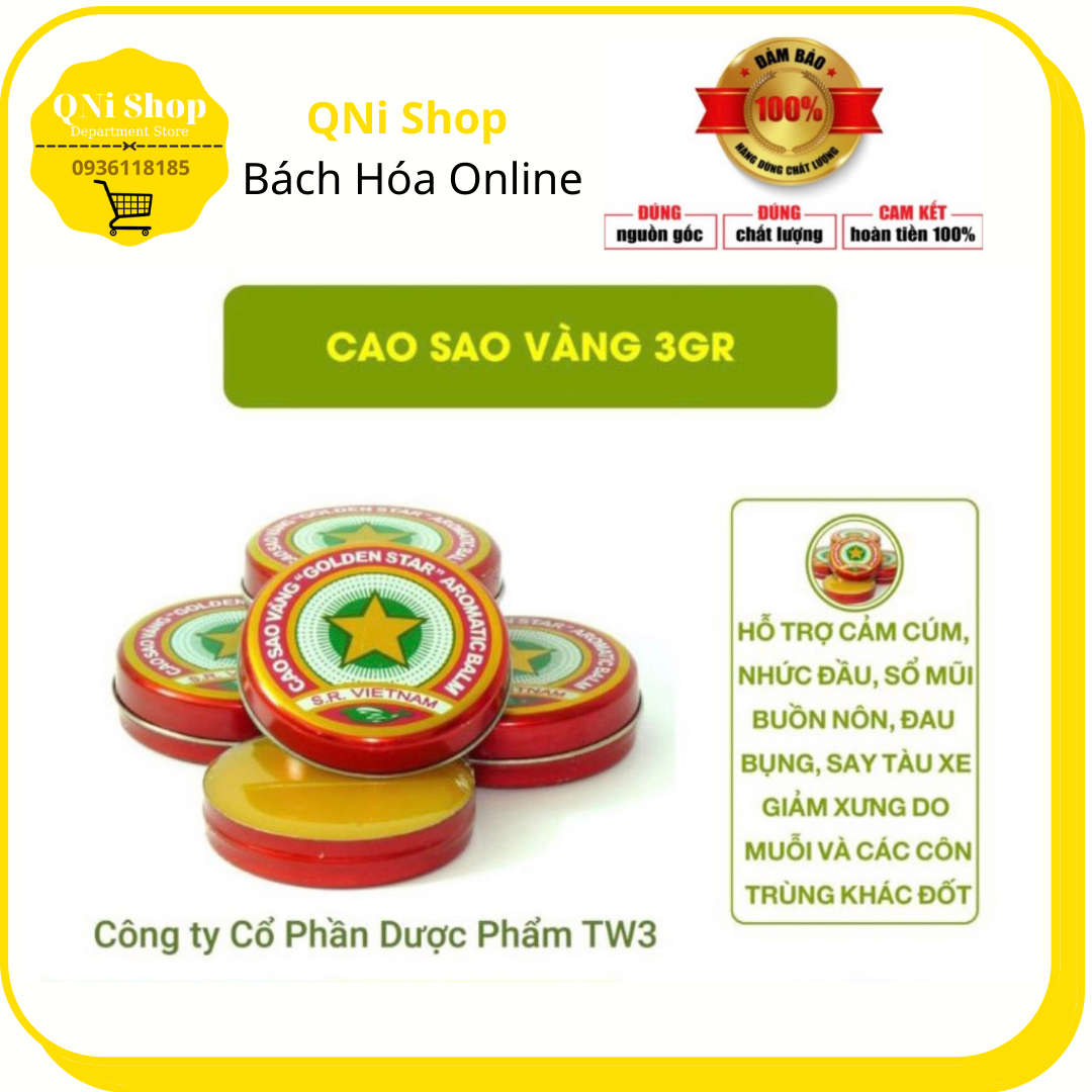Cao sao vàng tw3 chính hãng cổ xưa - dầu cù là ngôi sao vàng 3g golden star balm