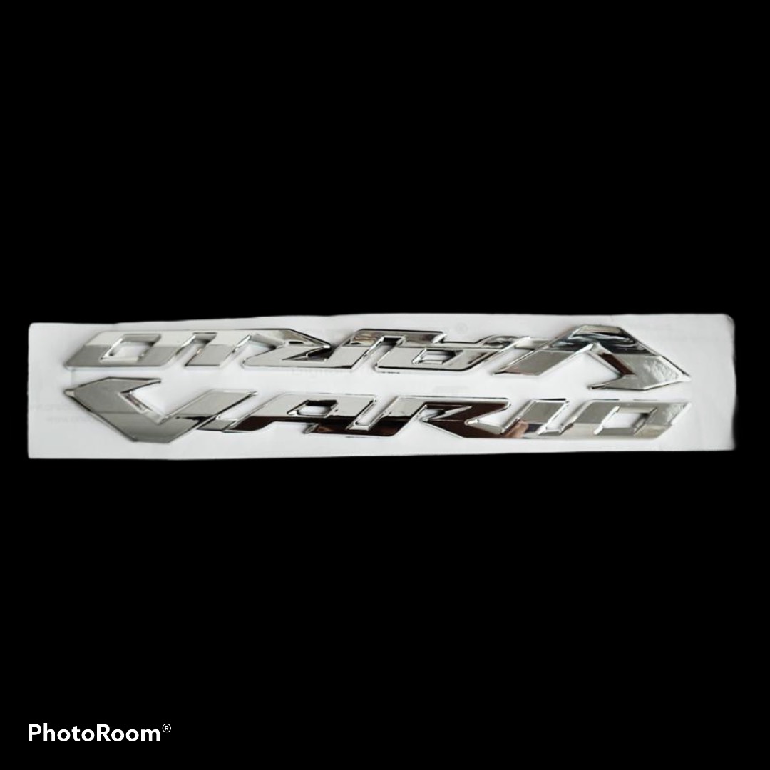 VARIO BỘ TEM LOGO CHỮ NỔI NHỰA DẺO XI BÓNG CAO CẤP MÀU TRẮNG