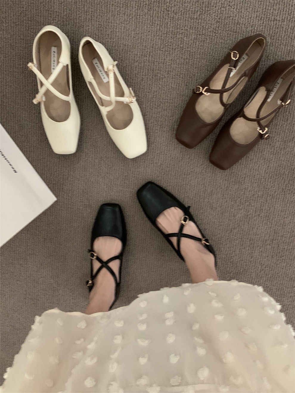 ZARA 2023 New Fashion version French retro Mary Jane shoes early autumn