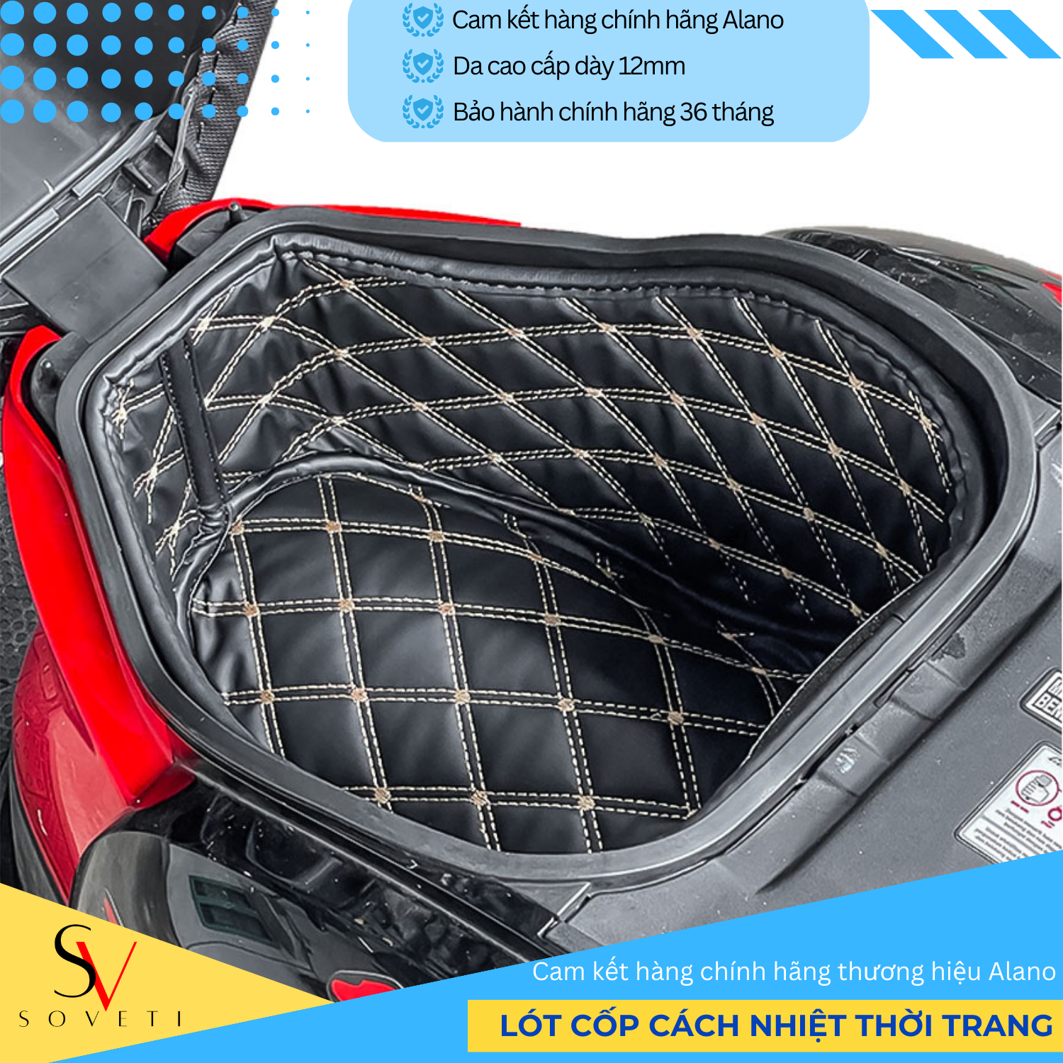 Đệm Cốp Cách Nhiệt, lót cốp da 5D SOVETI HONDA SCOOPY 2011-2020 chống thấm nước, chống trầy xước Giá Rẻ Tận Xưởng