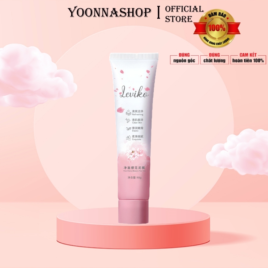 Mặt nạ ngủ trắng da da căng mịn Hoa Anh Đào LEVIKO 90g kiểm soát dầu làm sạch sâu