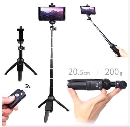 Gậy chụp hình tự sướng kèm chân tripod + remote bluetooth YT-9928 ( Đen ), phụ kiện đồ phượt giá rẻ hcm