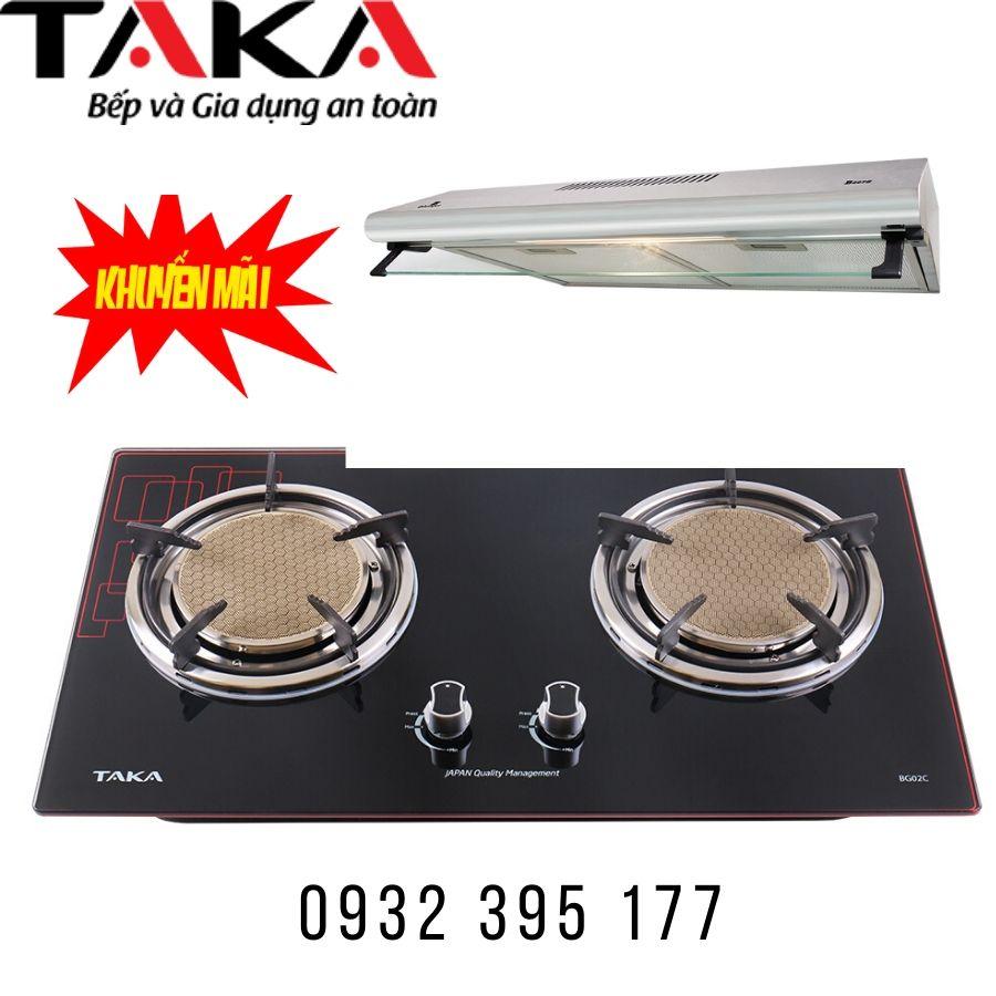 Bếp gas âm hồng ngoại taka bg02a, bg02c tặng máy hút mùi taka b207s1-quang vinh