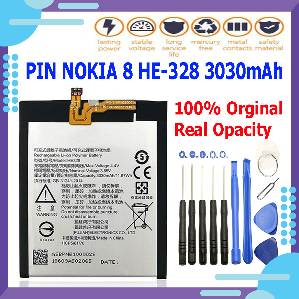 Pin nokia 8 he328 3030mah - tặng kèm bộ tháo mở