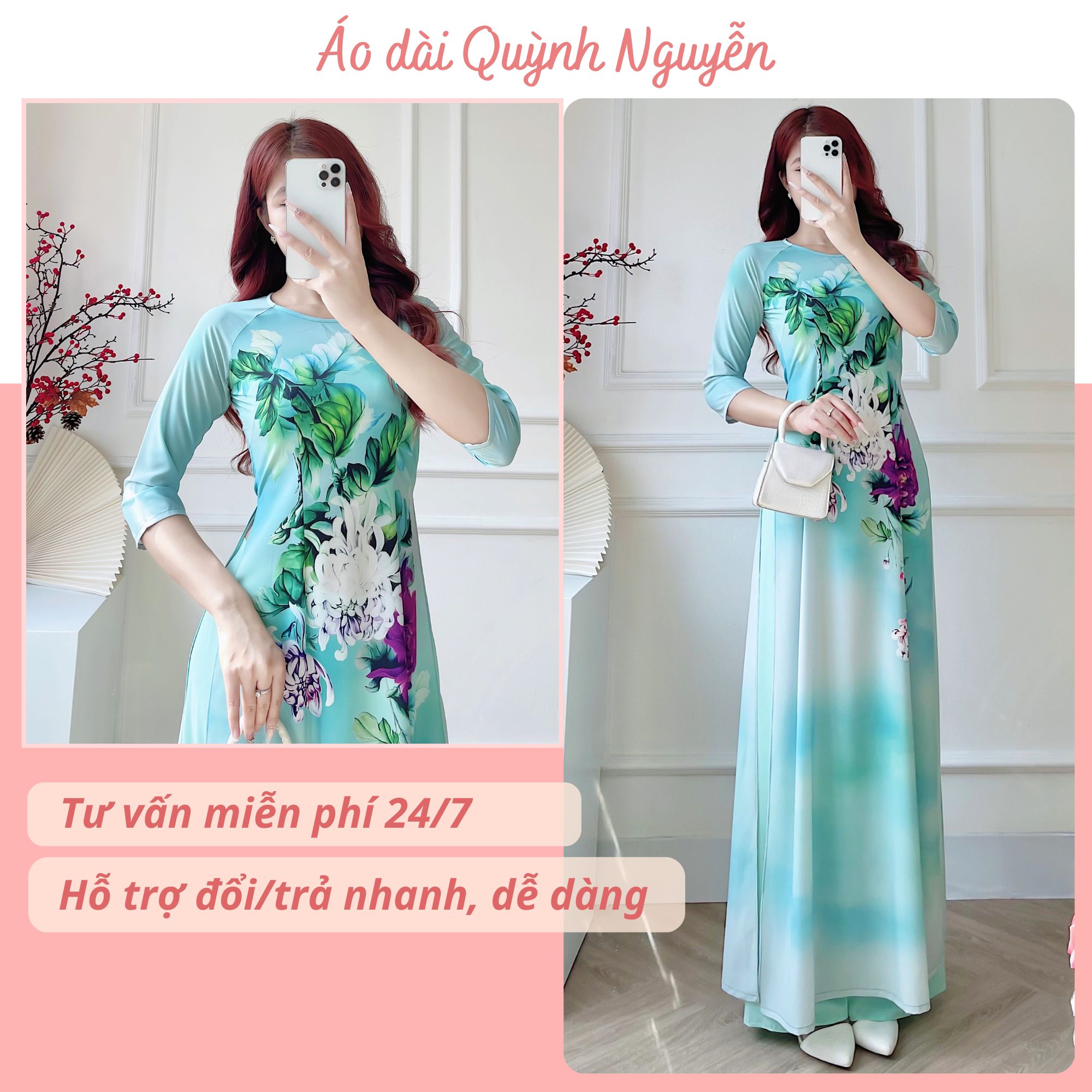 Áo dài cách tân áo dài nữ lụa nhật in 6d cao cấp MÃ LV70