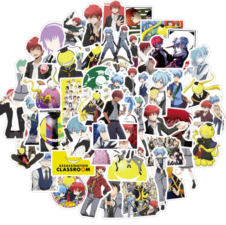 [HCM]Bộ Sticker Assassination Classroom decal hình dán chống nước trang trí xe laptop nón bảo hiểm vali #176