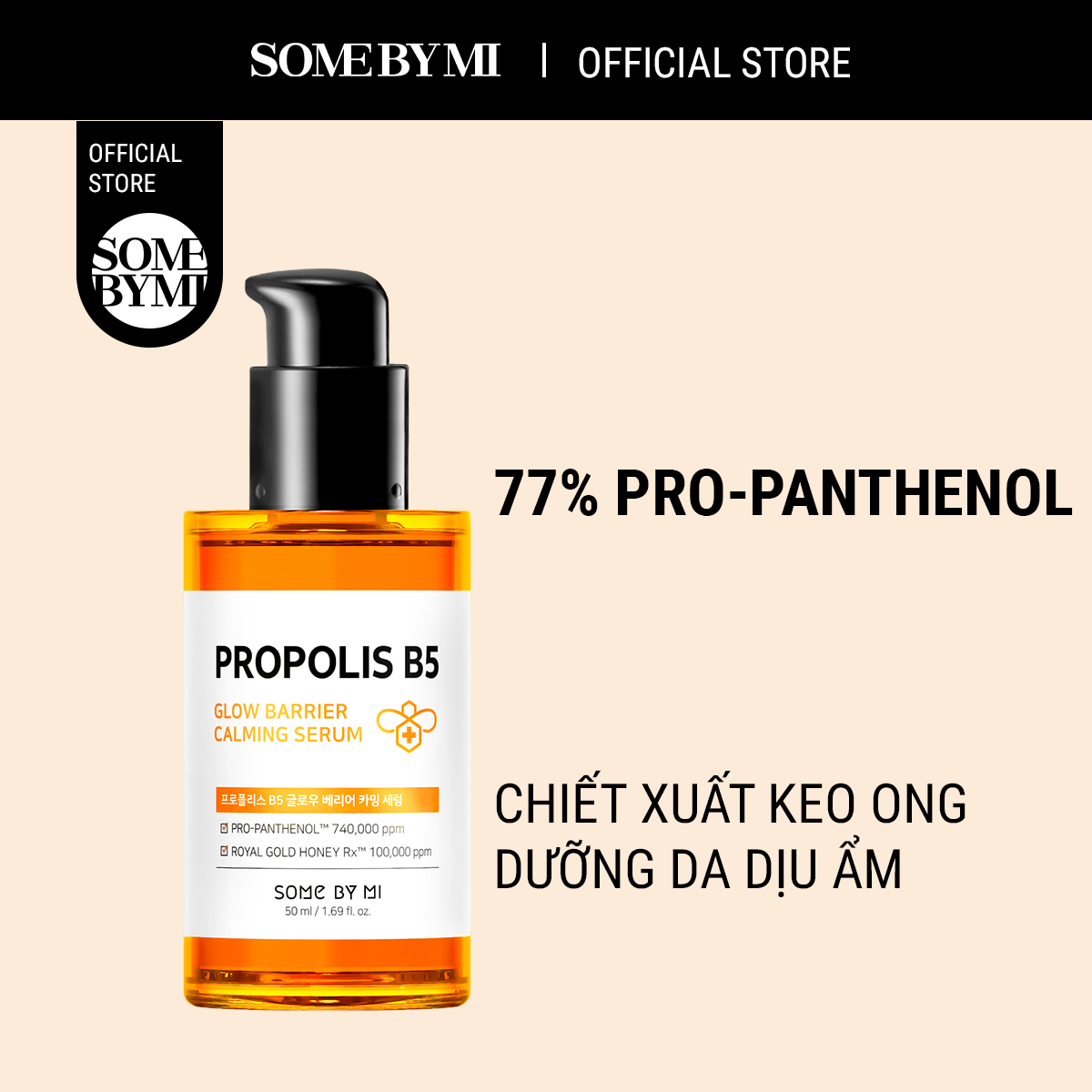   DATE 11.2026  Tinh chất chiết xuất mật ong Some By Mi Propolis B5 Glow Barrier Calming Serum 50ml dưỡng ẩm phục hồi sâu làm dịu làn da nhạy cảm 