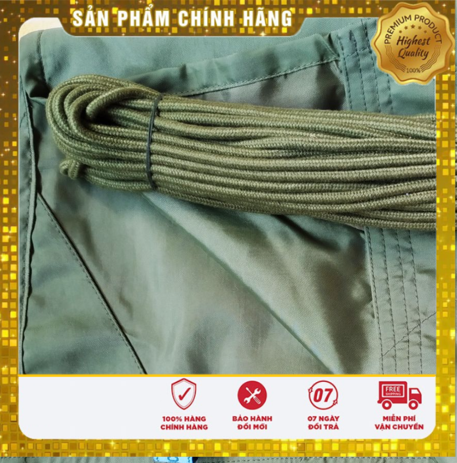 Combo Võng dù xanh 1 lớp + Dây dù 16m