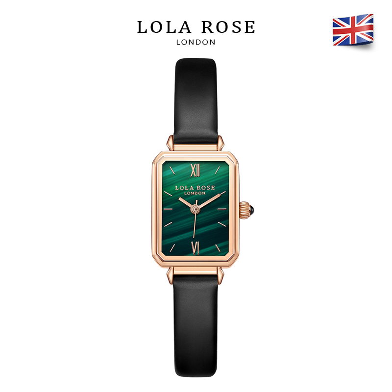 Đồng hồ nữ dây da Lola Rose mặt đá malachite thiết kế tinh tế mặt chữ nhật xu hướng 2022 thời trang hiện nay bảo hành 2 năm LR2136 đồng hồ nữ mặt vuông
