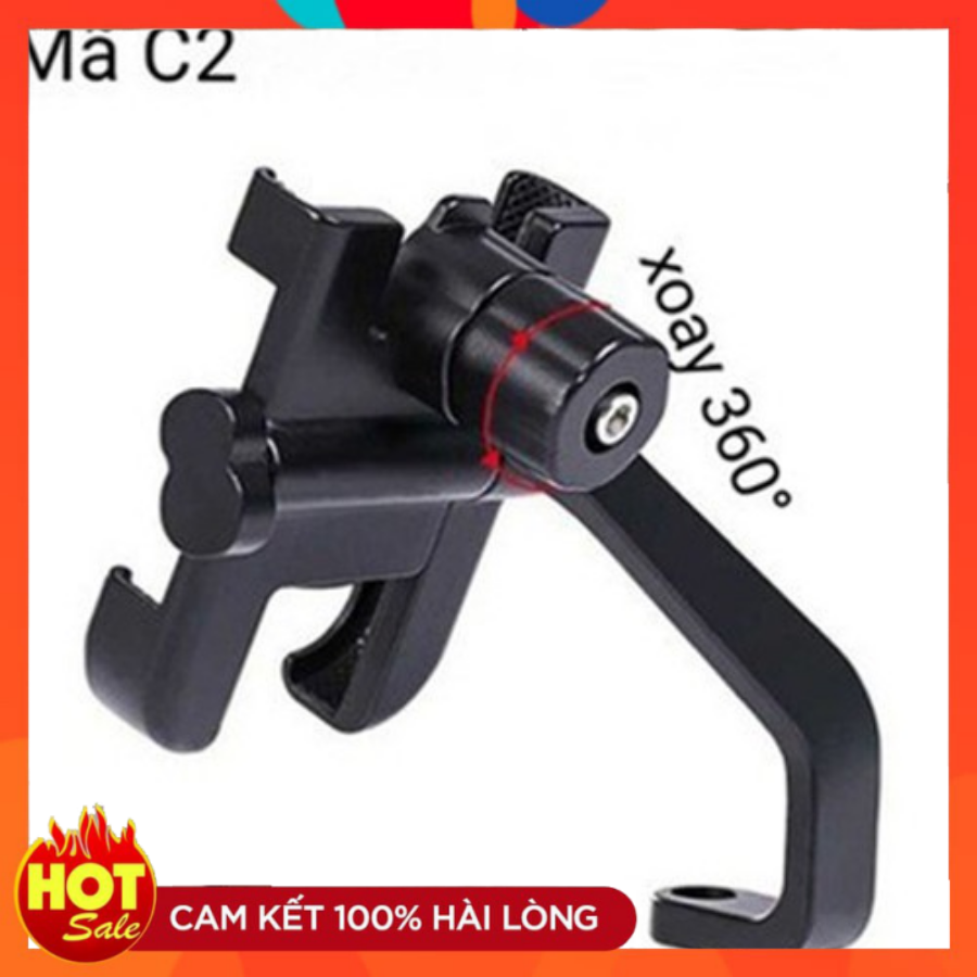 (FREESHIP) Giá Đỡ - Kẹp Điện Thoại Gắn Xe Máy Inox C2 có lục giác