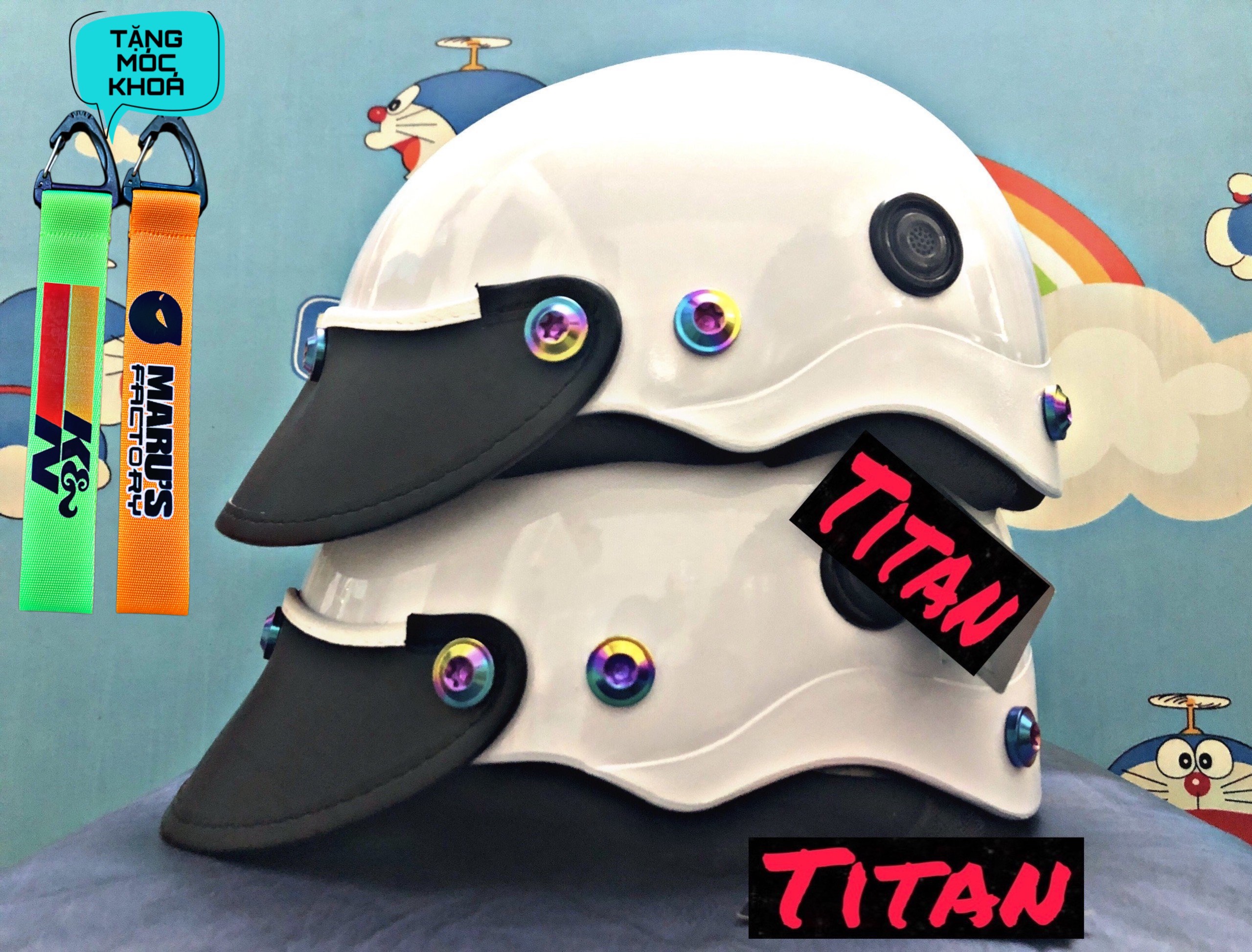 [TẶNG MÓC KHÓA] Nón Bảo Hiểm Thời Trang Cao Cấp - Sơn Nhiều Màu - Phủ NaNo - Gắn 7 Ốc TiTan Gr5 & Salaya Siêu Chất