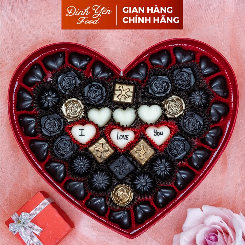 Hộp quà tặng socola valentine/26x3,5cm/M4C/48-49 viên