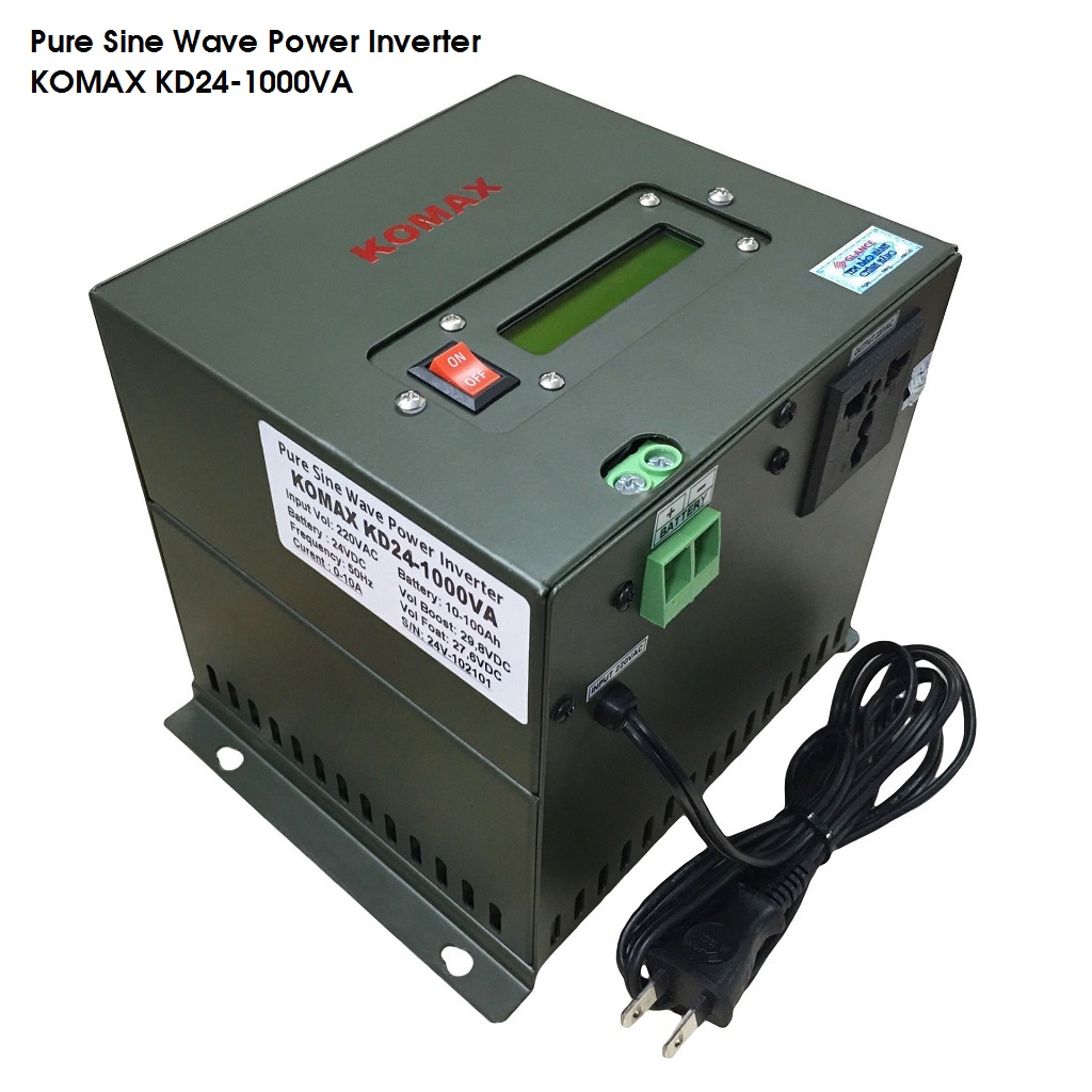 Máy đổi điện và sạc ắc quy Hình sine KOMAX KD24-1000VA