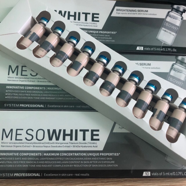 [HCM]Cấy Phấn Mesowhite Cấy Phấn Meso White Hàn Quốc Giúp Da Trắng Mịn Đều Màu