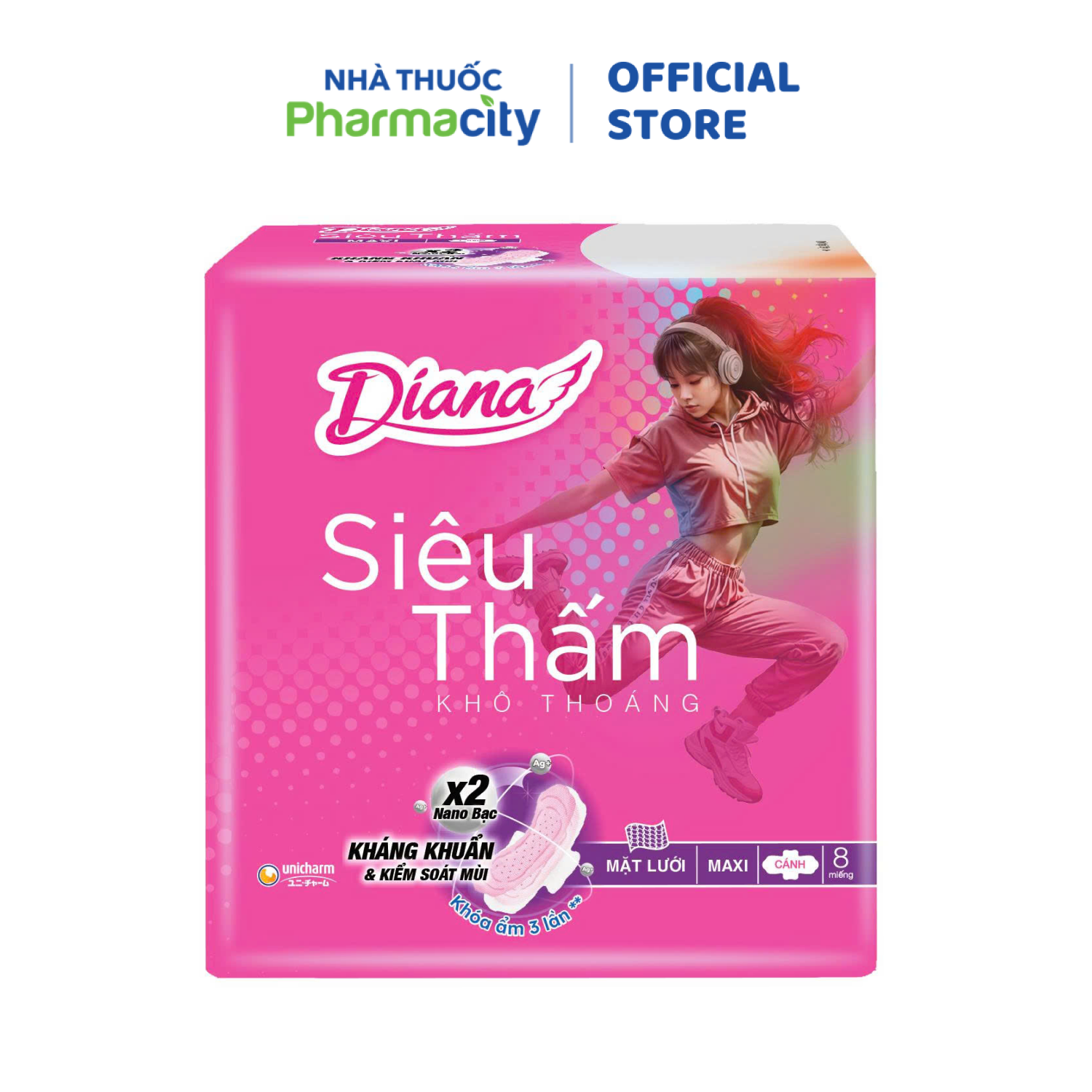 Băng vệ sinh siêu thấm cánh Diana (8 miếng/gói)