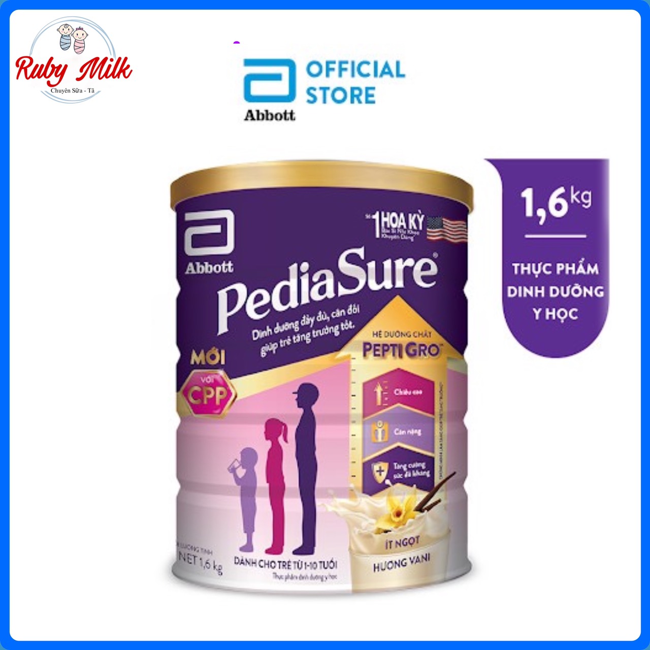 Date 11.2024 Sữa Bột Pediasure Lon 16kg Vani Ít Ngọt