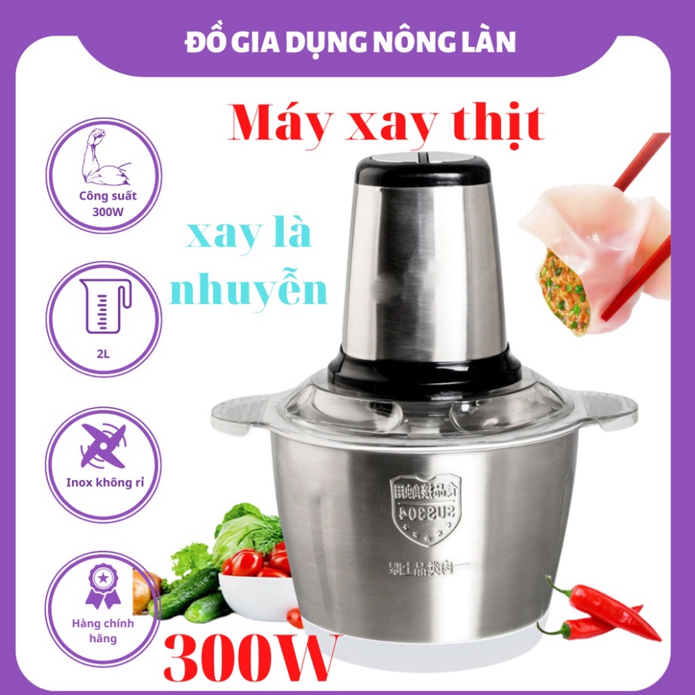 Máy xay thịt mini - xay tỏi ớt xay thịt, máy xay thịt đa năng xay sinh tố ngũ cốc dung tích 2L HOT